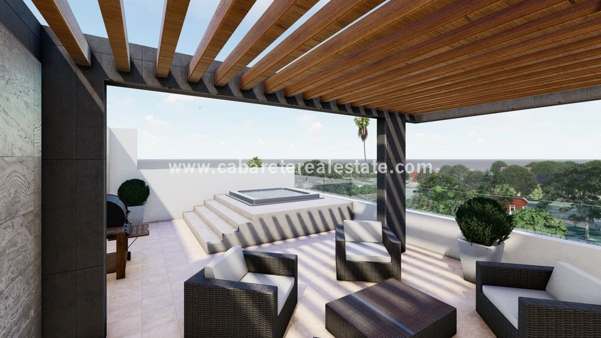 Condos de luxe sur une colline face à l'océan terrasse sur le toit vue sur l'océan cabarete encuentro spa jacuzzi lounge roof Condos de luxe sur une colline face à l'océan terrasse sur le toit vue sur l'océan cabarete encuentro spa jacuzzi lounge roof