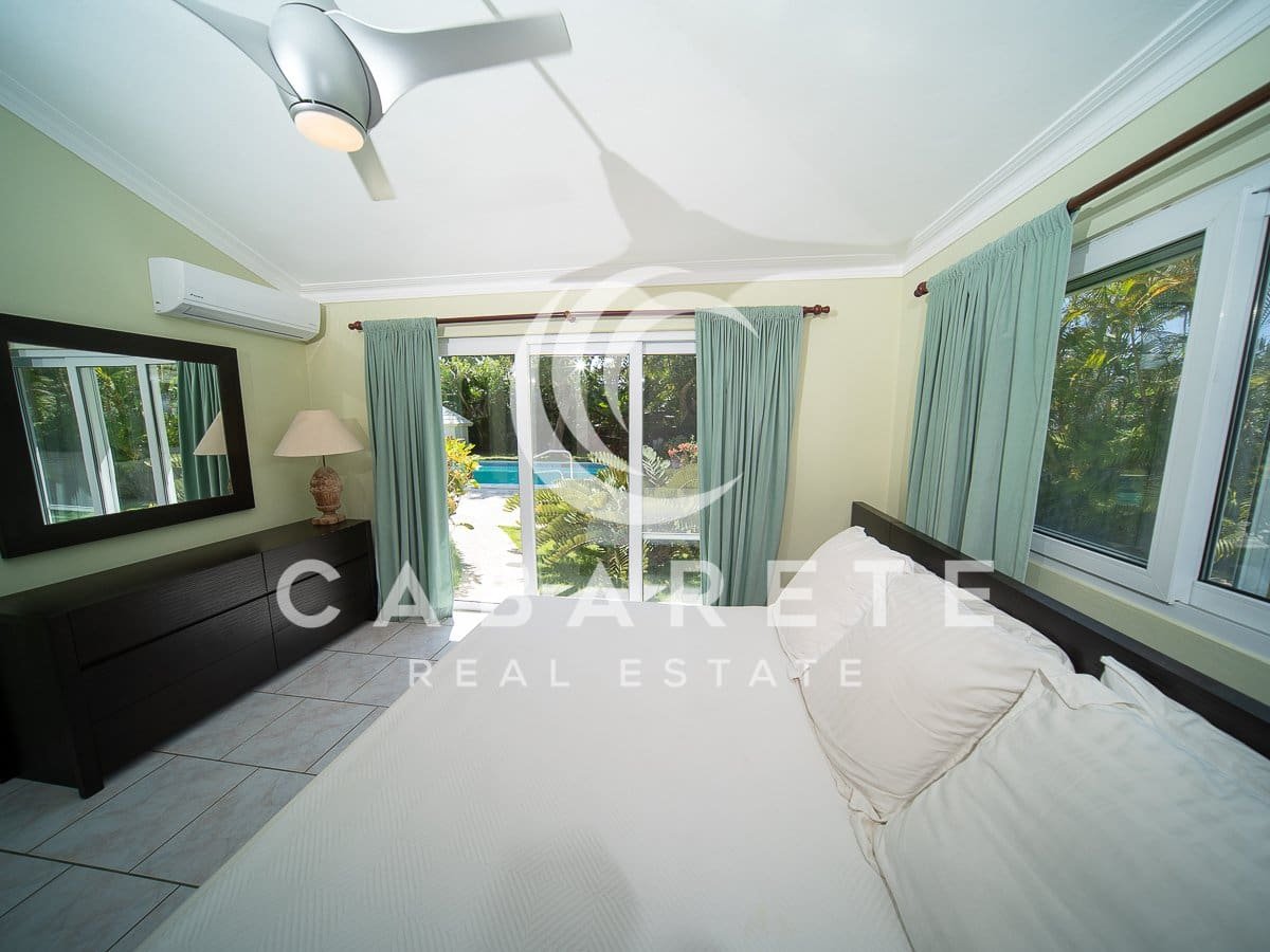 Tropical Beachfront Villa Cabarete Bedroom 1 with Pool View