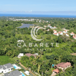A spacious green lot surrounded by tropical trees, ideal for building a private villa near Cabarete Beach.