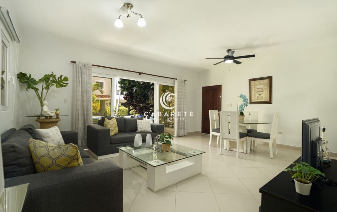 Open living space in Garden Condo Pro Cab Cabarete 1170x738